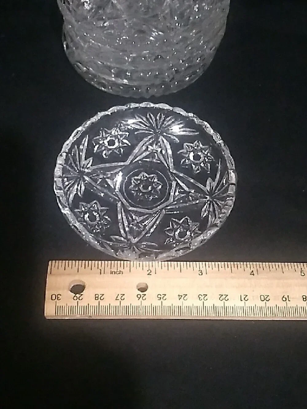 Anchor Hocking Pressed Clear Cut Glass Coaster Set 5 Star of David Pattern (B6) - Picture 3 of 7